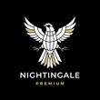 nightingale bird logo vector icon illustration