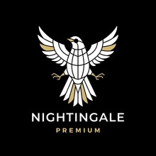 Nightingale Bird Logo Vector Icon Illustration