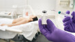 © Peakstock - PRX-T33 biorevitalization peel for women at a cosmetology clinic. Surgery-free facial rejuvenation, PRX-T33 peeling