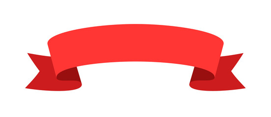 Wall Mural - red silk ribbon decorative tape isolated on white