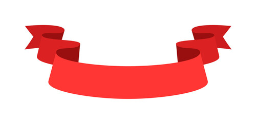 Wall Mural - red silk decorative tape isolated on white background