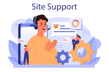 Sticker - website technical support concept. idea of web page diagnostic