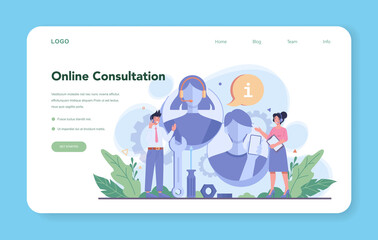 Sticker - call center or technical support web banner or landing page