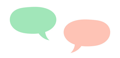 Wall Mural - Speech bubbles, pastel colors. Flat design vector illustration.