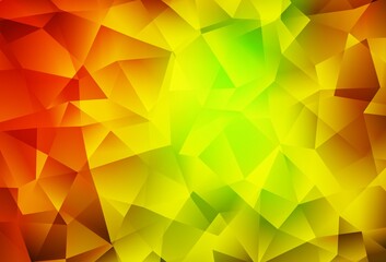 Dark Red, Yellow vector polygonal template.