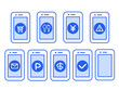 © ako - イラスト素材：スマホセット　携帯　スマートフォン