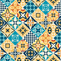 Wall Mural - Spanish style wall tile design - colorful tiles