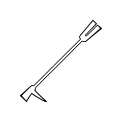 Wall Mural - firefighter halligan bar outline icon. clipart image isolated on white background