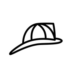 Wall Mural - firefighter hat line icon. clipart image isolated on white background