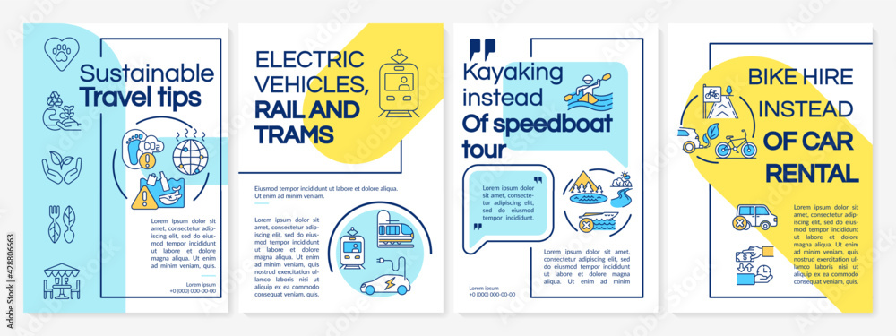 Transcycle Leaflets Sustainable travel tips brochure template. Electric transport. Flyer ...