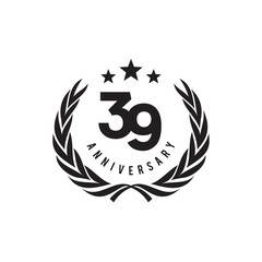 Wall Mural - 39th celebrating anniversary logo design template