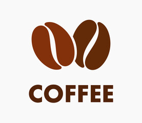 Wall Mural - coffee beans brown logo symbol.