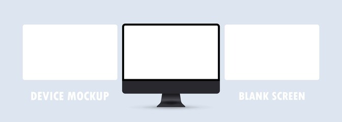 Wall Mural - computer display mockup icon. device mockup, lank screen. vector eps 10. isolated on background