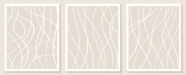 contemporary templates with abstract shapes and line in nude colors.