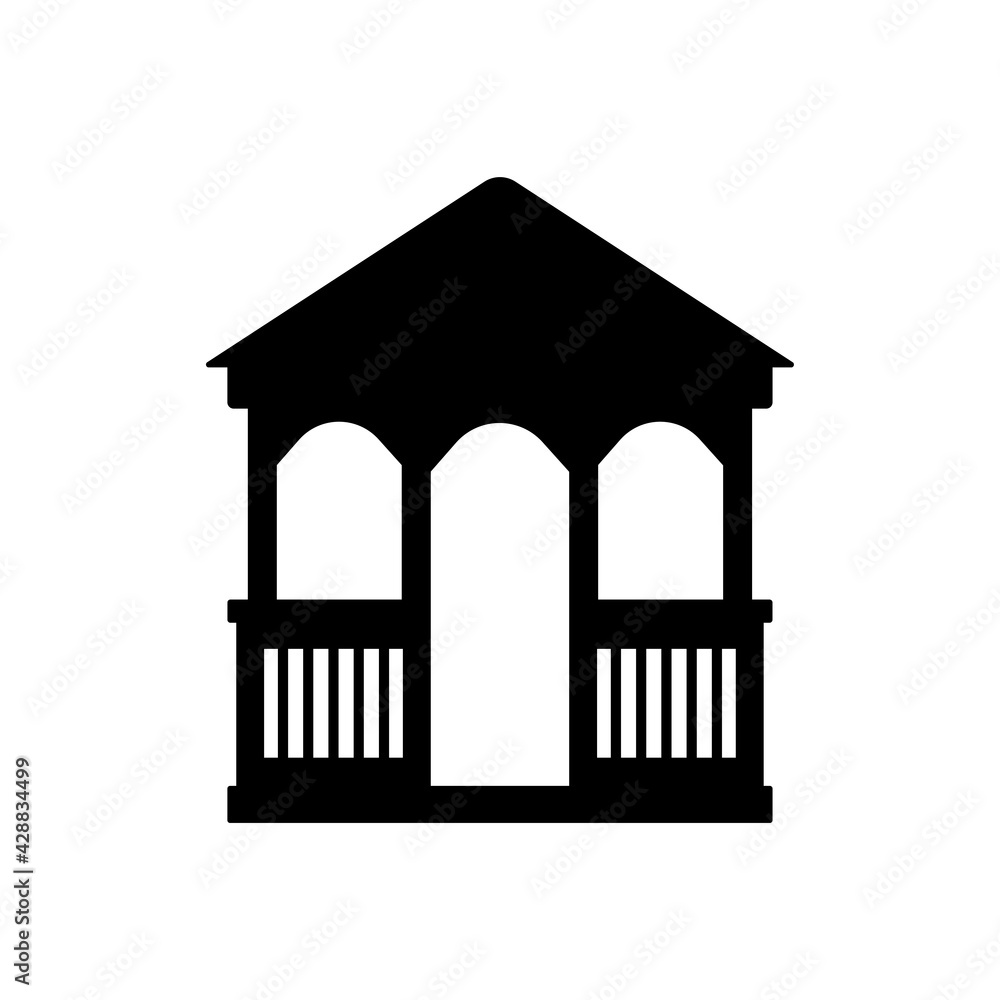 Gazebo icon. Black silhouette. Side view. Vector simple flat graphic ...