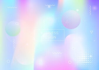Wall Mural - holographic background with liquid shapes. dynamic bauhaus gradient with memphis fluid elements.