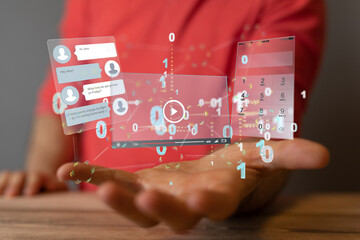 Interface web application in hand