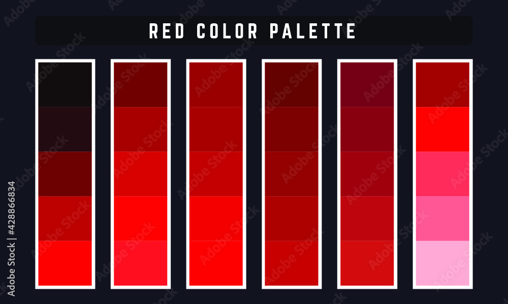 Red Color Variation Red Vector Color Palette Stock Vector | Adobe Stock
