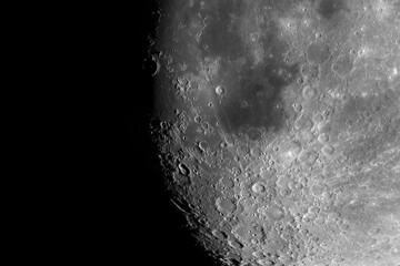 Wall Mural - lunar surface. photo of the moon through a telescope.