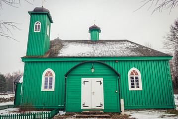 Wall Mural - Mosque in Kruszyniany village, primarily a Lipka Tatars settlement in Podlasie region of Poland