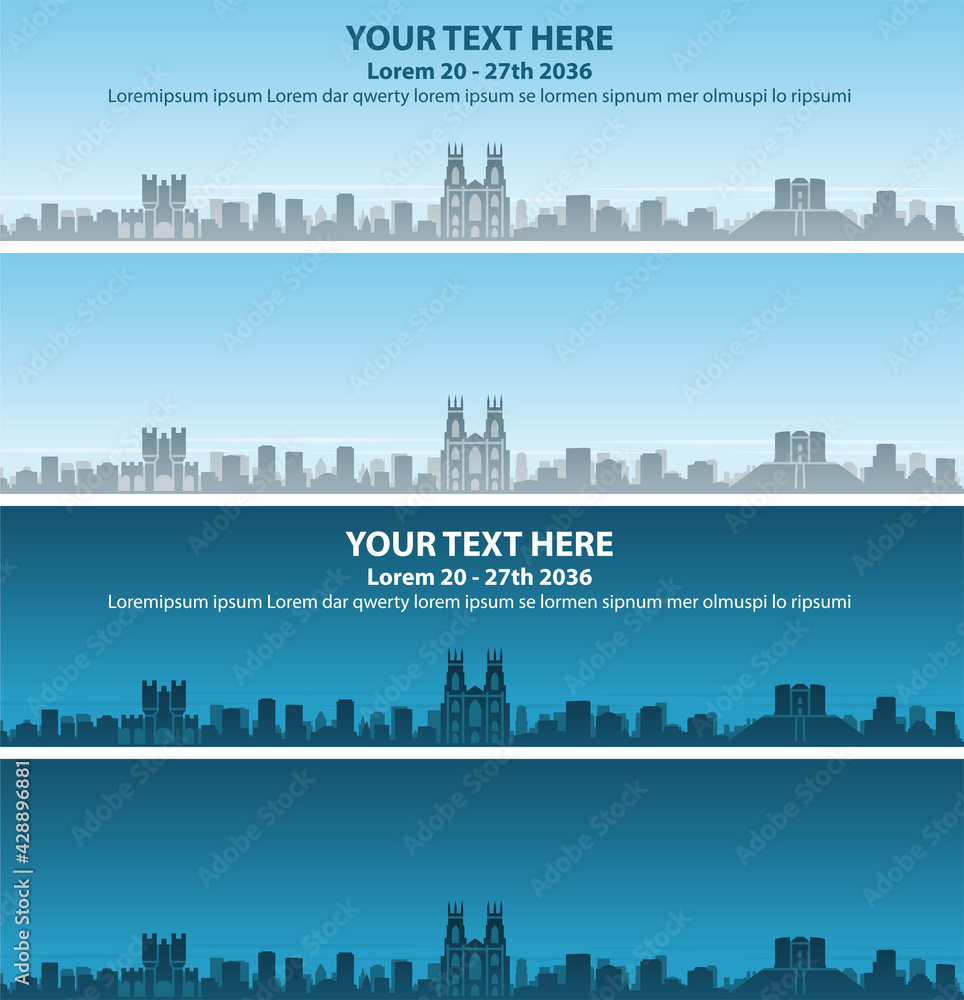 York Skyline Profile Event Banner Stock Vector | Adobe Stock