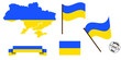 country flag and map ukraine