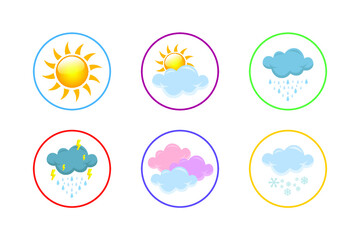 colorful meteorology icon set