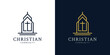 Illustrations of church logo design concept