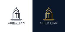 Illustrations Of Church Logo Design Concept