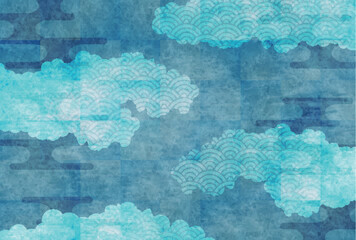  和柄　暑中見舞い　和紙　背景