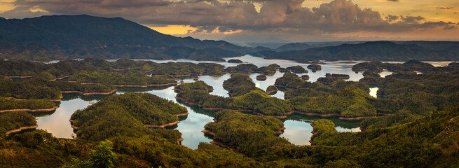 Wall Mural - amazing view of ta dung lake. panorama landscape