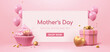 © HstrongART - 3d minimal pink celebration banner