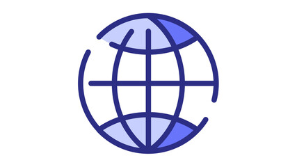 Wall Mural - internet website globe map single isolated icon with dash or dashed line style
