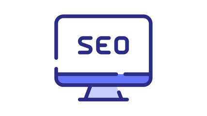 Wall Mural - seo internet web computer single isolated icon with dash or dashed line style