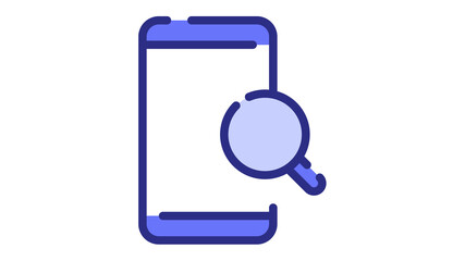 Wall Mural - search phone find searching single isolated icon with dash or dashed line style