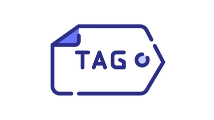 Wall Mural - tag tagging seo keyword single isolated icon with dash or dashed line style