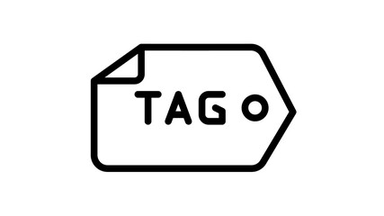 Wall Mural - tag tagging seo keyword single isolated icon with outline style