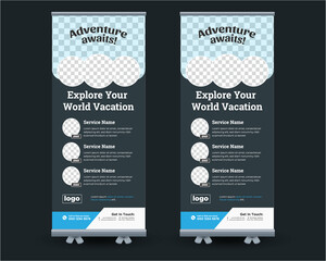 Corporate Travel Tour Rollup Banner, Travel dl flyer,Rack card.Rollup Banner