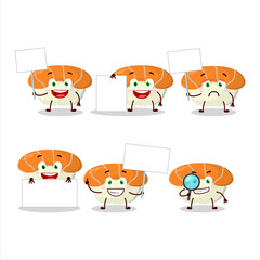 Sticker - Nigiri sushi cartoon character bring information board