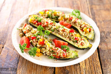 Canvas Print - baked courgette with quinoa and vegetable