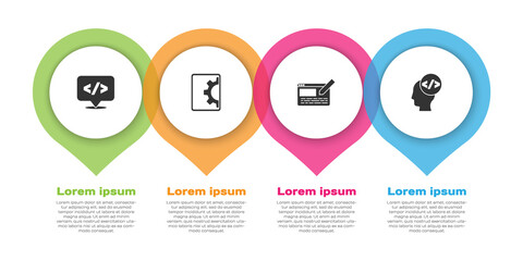Set Front end development, Web, UI or UX design and . Business infographic template. Vector