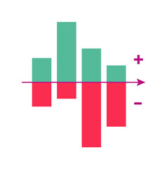 Wall Mural - Bar chart with positive and negative values