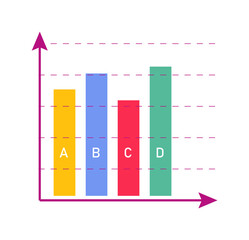 Wall Mural - Vertical bar chart diagram for statistic report