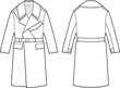 Coat fashion flat sketch template