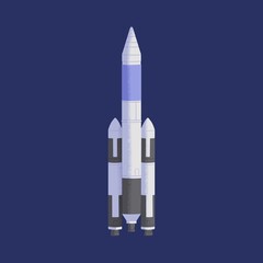 Wall Mural - rocket flying in space. isolated futuristic rocketship or spaceship during spaceflight. flight of in