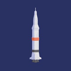 Wall Mural - isolated rocket flying up. futuristic rocketship or spaceship during space travel. flight of interga
