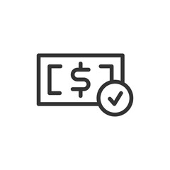 Wall Mural - Simple cash line icon.