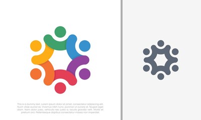 Wall Mural - Global Community Logo Icon Elements Template. Community human Logo template vector. Community health care. Abstract Community logo