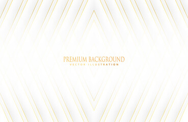 Abstract geometric line background with white and gold element. Abstract modern background. Elegant futuristic design with golden line vector