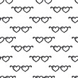 © VecTerrain - black and white seamless pattern with cute stylized sunglasses in shape of heart, endless repeatable texture